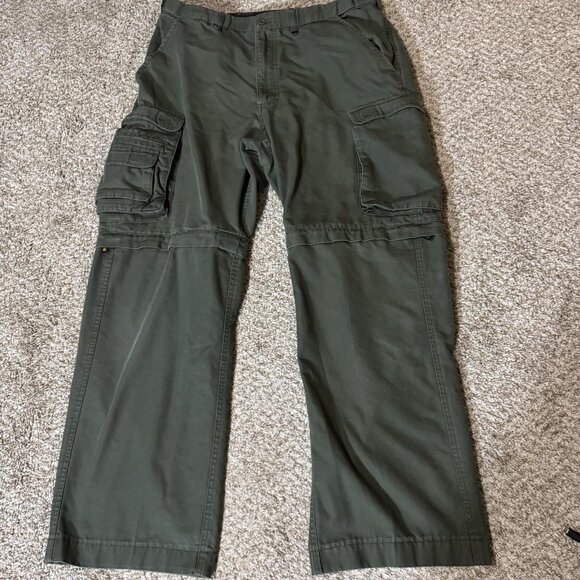 Boy Scouts of America BSA Pants Mens 34 Green Convertible Uniform Cargo Zip Off - Picture 1 of 8
